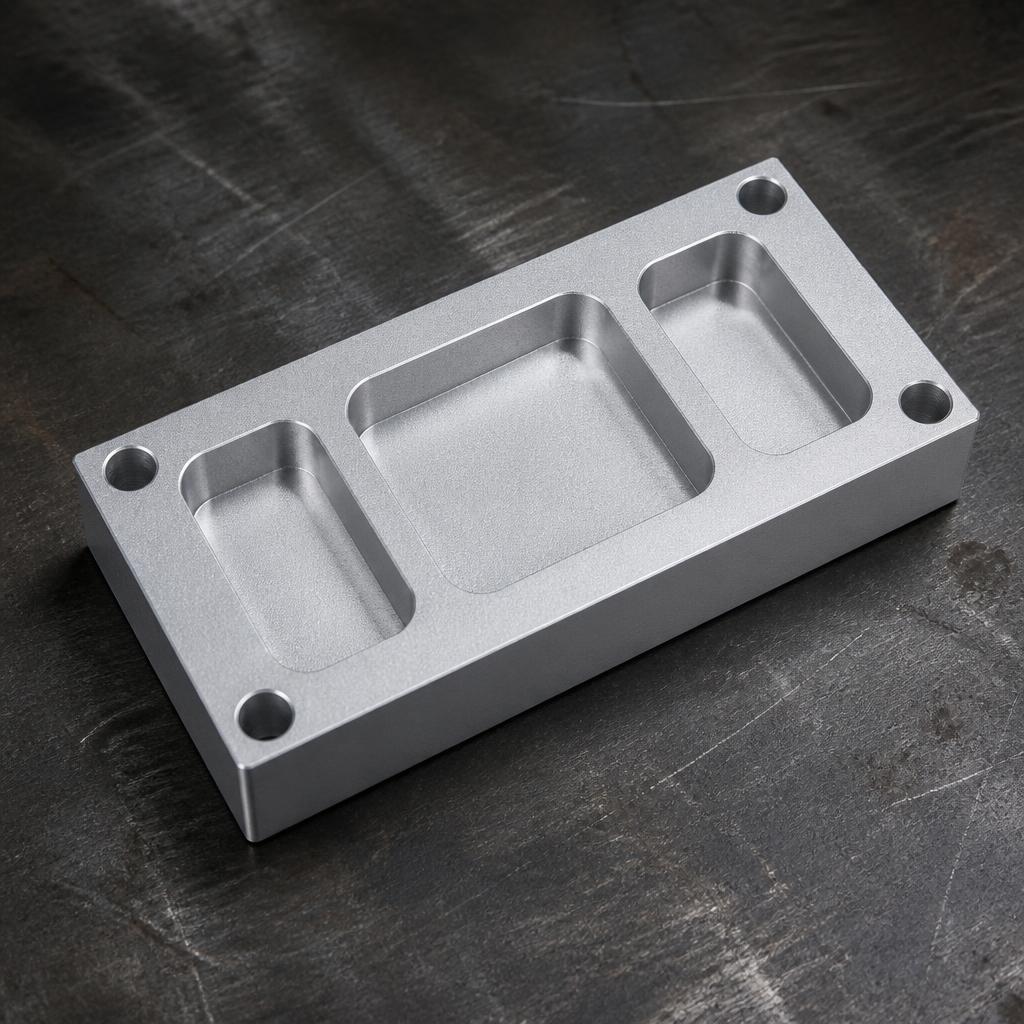 Finished CNC part after vibratory deburring
