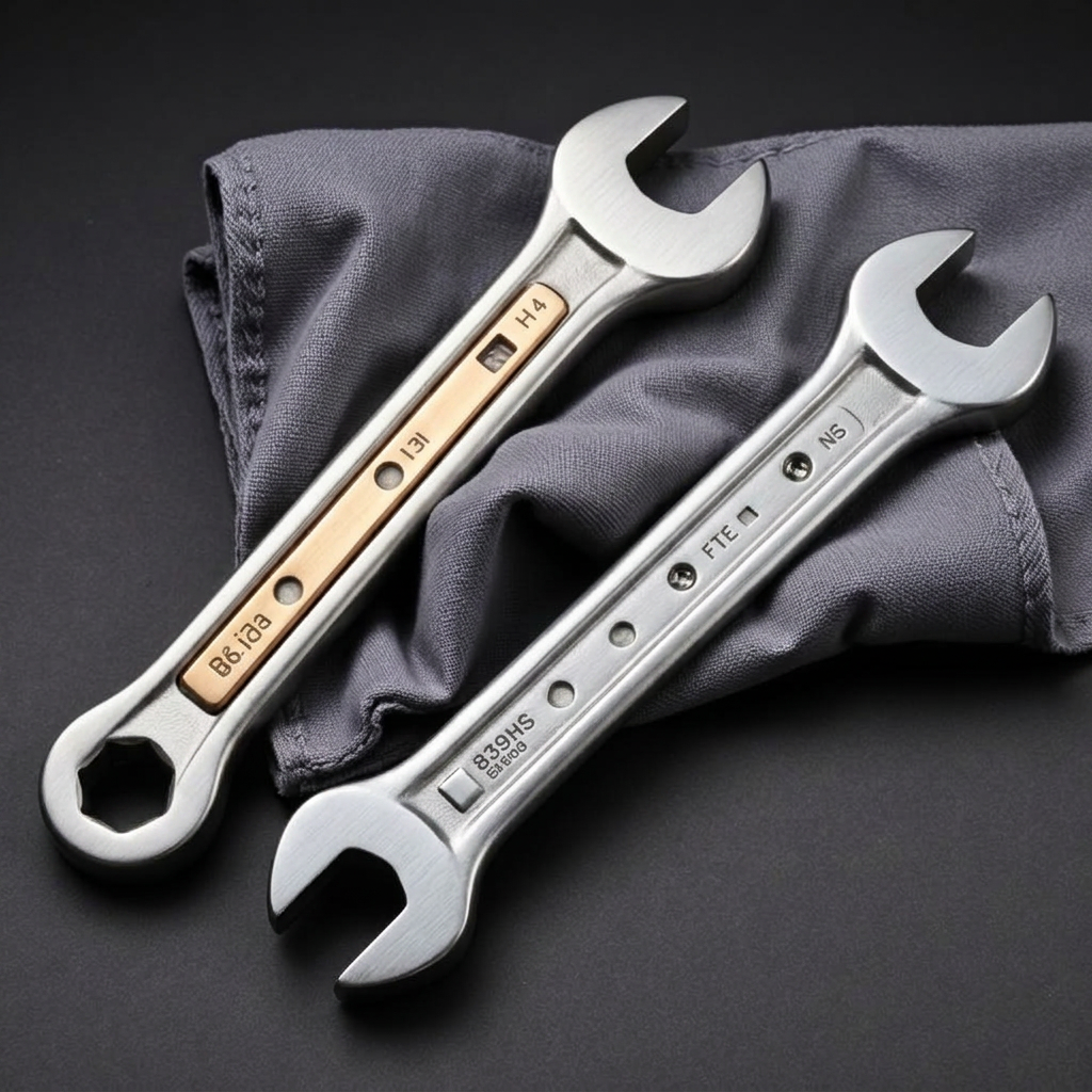Restored bright steel wrenches on a shop cloth